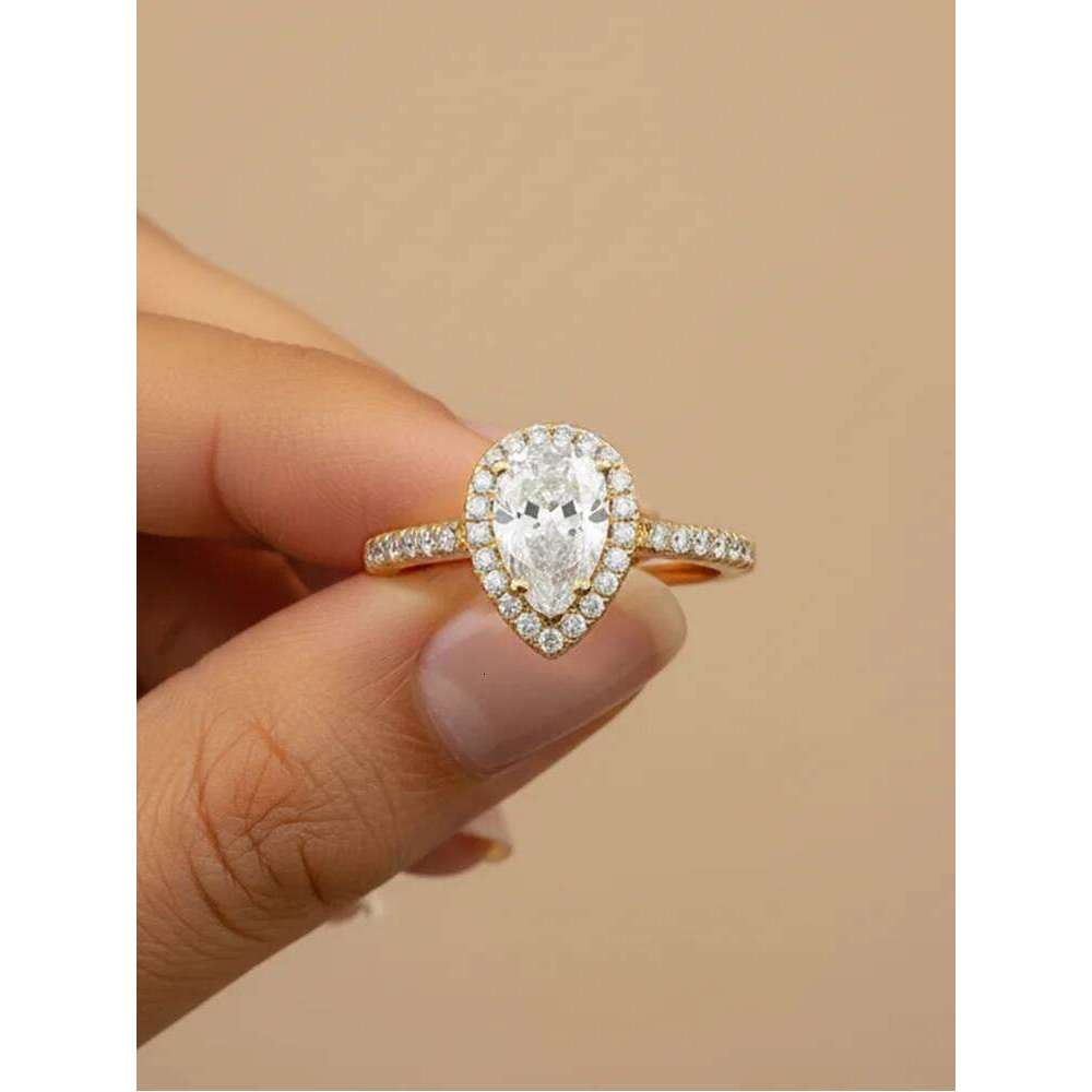 925 Sterling Silver Shiny Personalizd WaterDrop Zircon Ring For Women Anniversary Party Engagement High Quality Fine Jewelry H260312