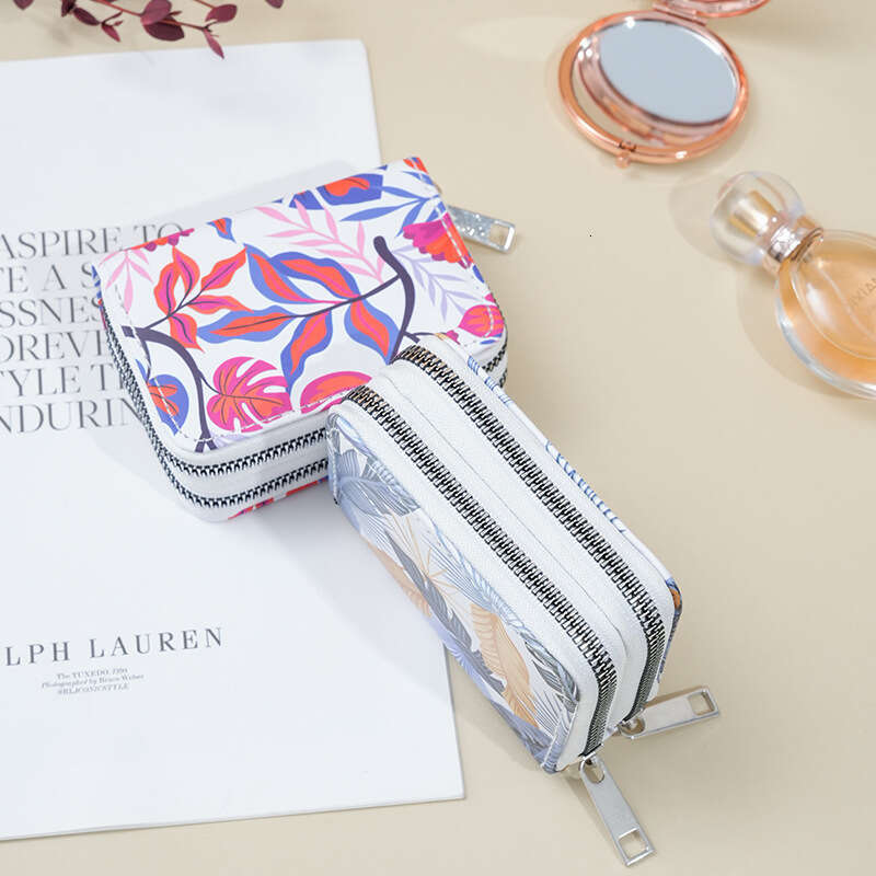 Luxury fashion wallet New Organ Multi Functional Double Layer Zipper Printed Fashion Women S Wallet Large Capacity Card Holder