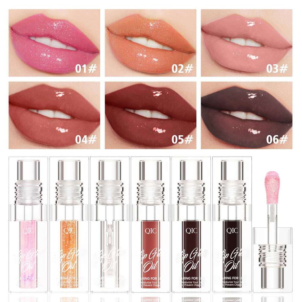 Hydrating Crystal Lip Oil - Plumping & Moisturizing Gloss with Tinted Shades for All Skin Types W260311