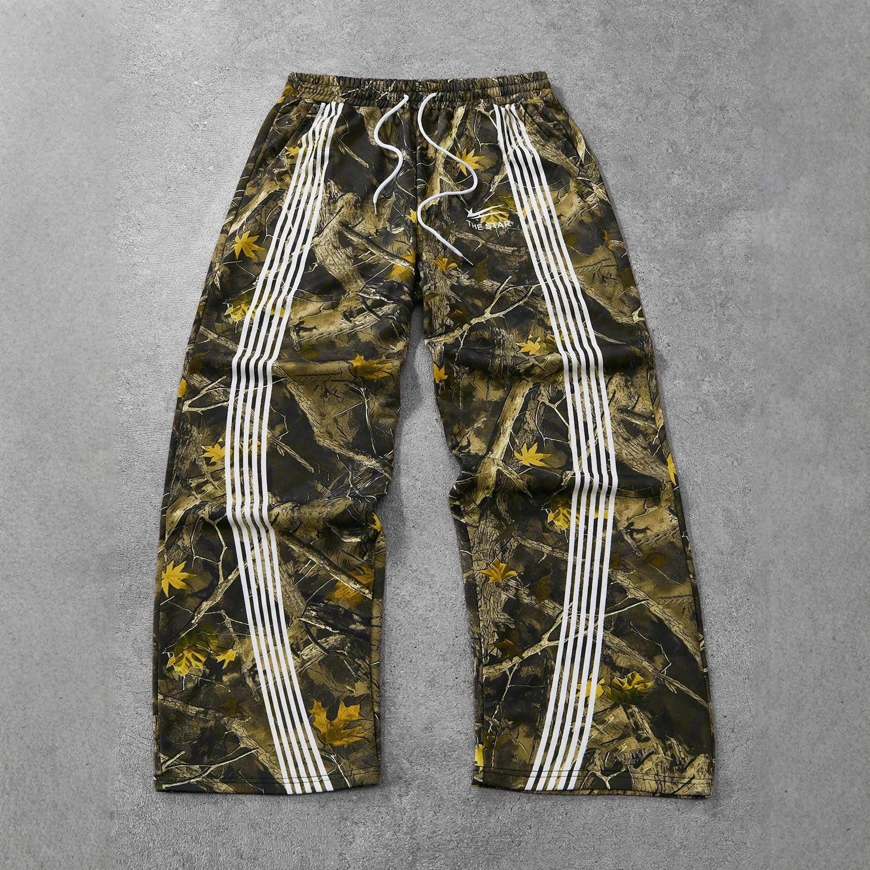 Luxury Brand Designer Clothes Striped Print Sports Sweatpants Autumn Casual Men's Street Fashion Versatile Wide-Leg Long Pants