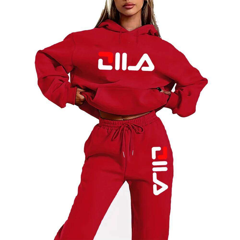 Women's Tracksuit Quality Two Piece Set for Women Fashion Jogging Sweatshirt Suit Drawstring Sports Daily Hooded C260312