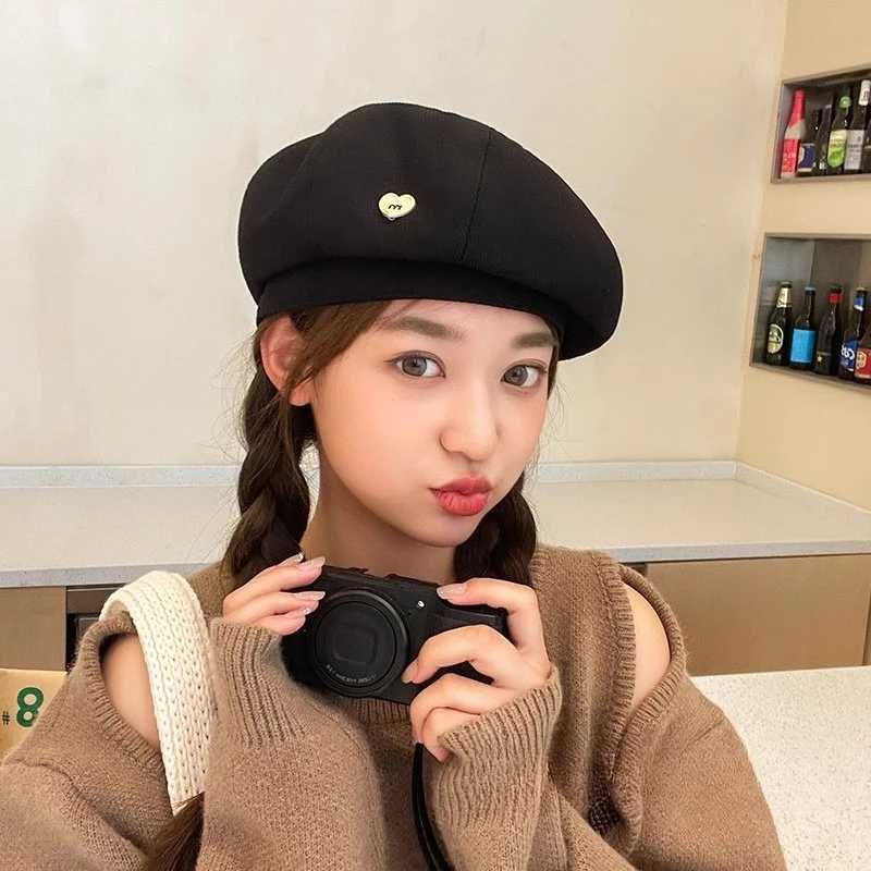 Beret Women Autumn and Winter Style Big Head Circumference Showing Face Small Korean Brown Painter Hat H260312 - view 5