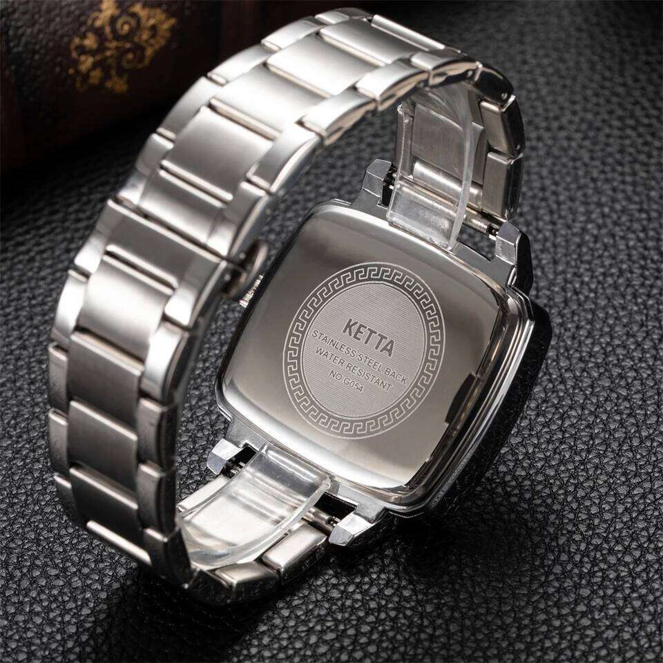 KETTA New Leisure Business Watches For Man Night Light Calendar Function Square Dial Waterproof Men's Quartz Watch reloj hombre