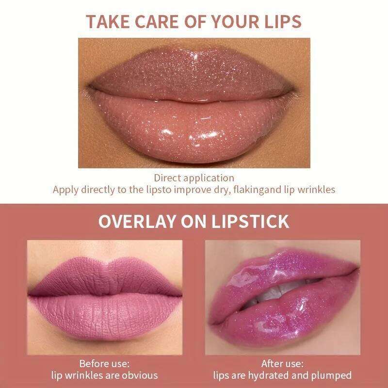 USHAS 3 colorful mirror pearl with flash glaze lasting color doe moisturizing lip honey W260311