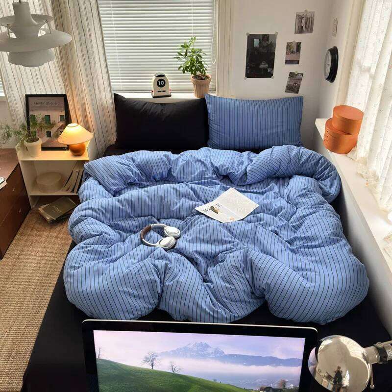 Bed Linen Sheets Duvet Cover Set All-season Universal Skin-friendly Moisture-absorbent Washable Cotton Jacquard Four-piece H260312