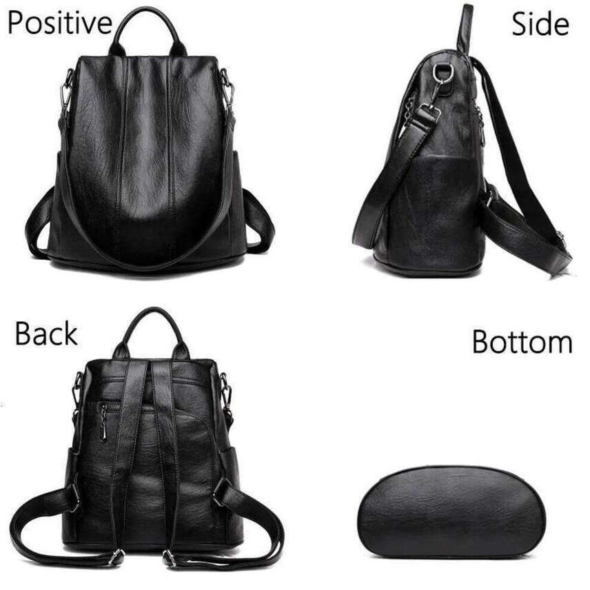 OLOEY Women's Waterproof Anti Theft Leather Backpack 2024 Girls Shoulder Bags Multifunctional Large Capacity Travel Backpacks Mochilas anti-theft