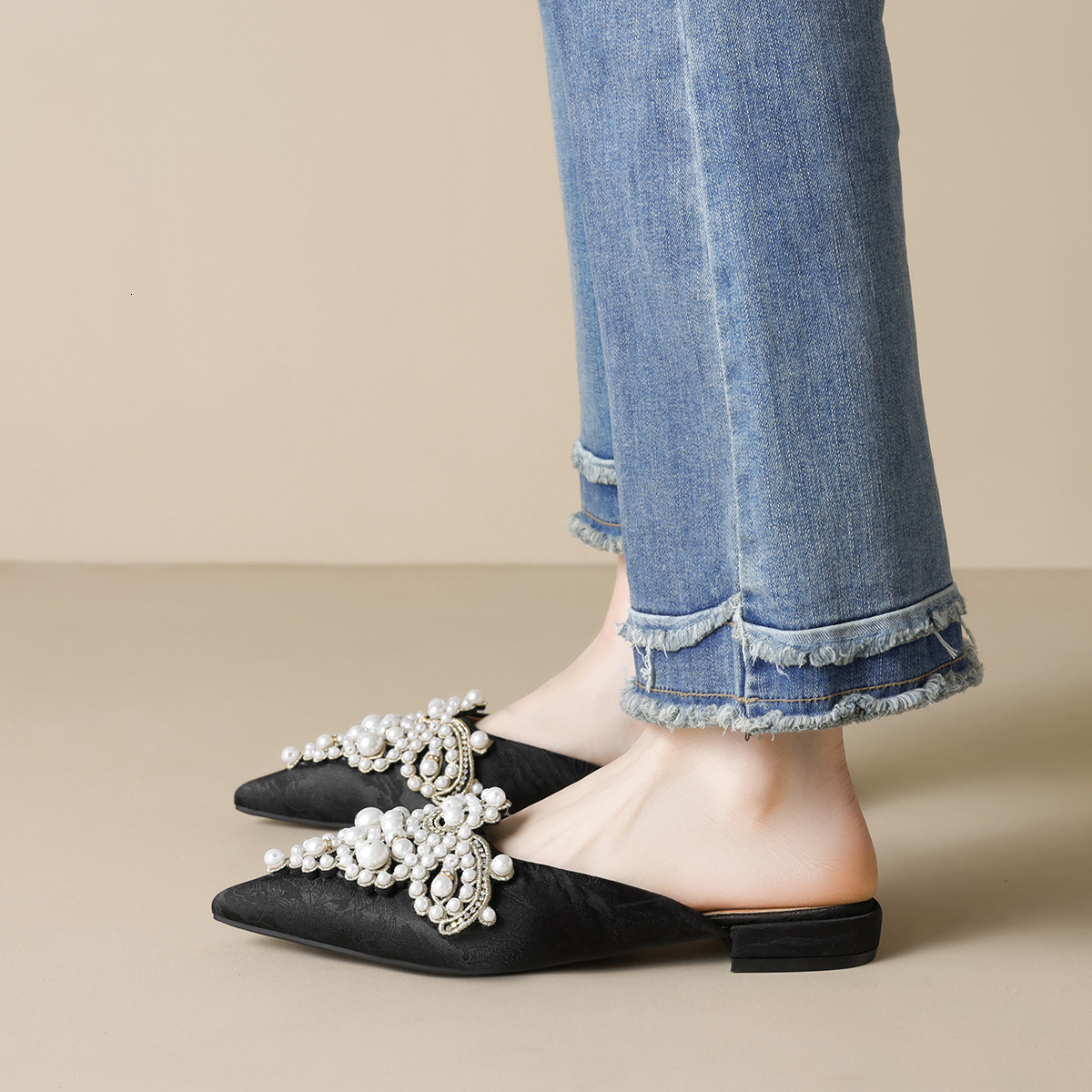 STAOXINDIKE Designer Fashion Heel Wedge Heel Synthetic Fabric Black Closed Open Formal Narrow Budget Heeled Shoes Pumps