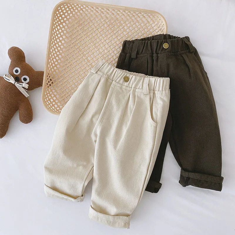 MILANCEL 2026 Spring Autumn Solid Kids Boys Straight Pants Fashion Children Clothing Trousers Brief Jeans for 16 Years 260311