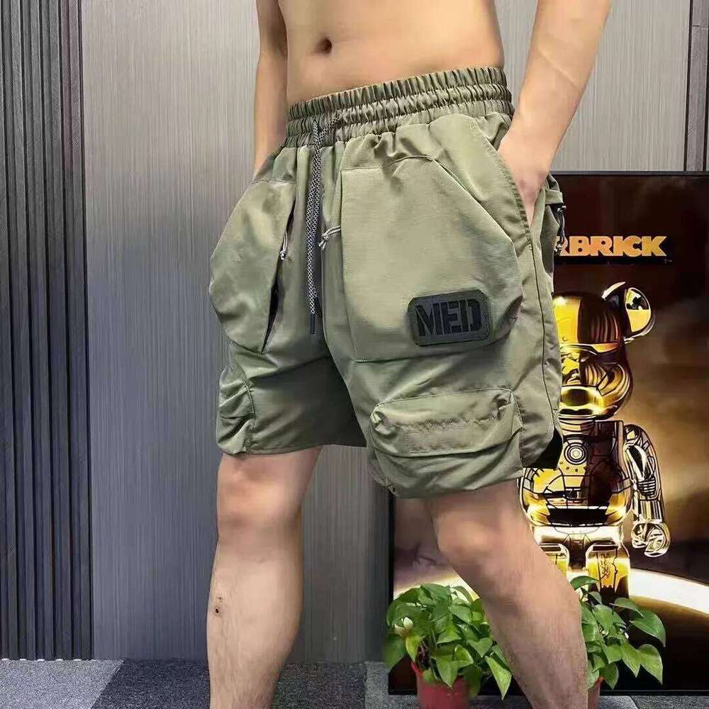 Large Pocket Mens Cargo Shorts With Pockets Letters Outdoor Sports Function Korean Luxury Wide Cotton Big And Tall Jogger Y2k