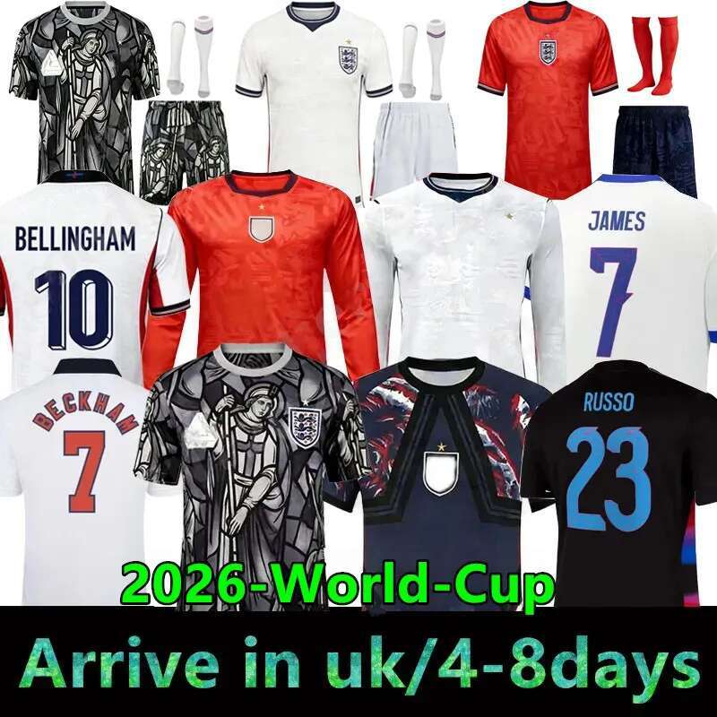 England 26 27 BELLINGHAM World Cup 2026 New England Football Shirt 25 Soccer Jerseys KANE SAKA RICE FODEN National Team Kids Kit Women Long Sleeves Football Tops