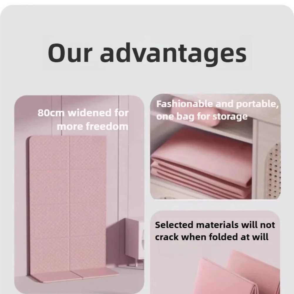 Eco-Friendly TPE Foldable Yoga Mat Double-Sided Non-Slip Travel Fitness Exercise Mat for Pilates and Floor Workouts M260312