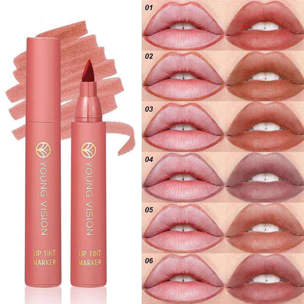 3pcs/ set Tint Marker Liquid lipstick Nude Matte Shades, Lip Liner and Stick 2-in-1, Durable waterproof Christmas gift W260311