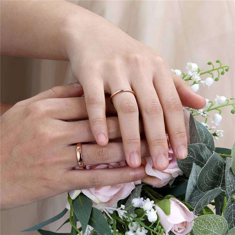 Tigrade 2/4/6mm 18K Rose Gold Plated Tungsten Carbide Wedding Ring For Women Solid r's Engagement Rings Anel Fashion Jewelry H260312