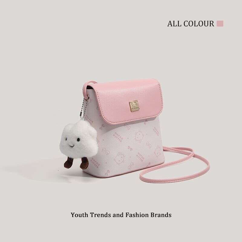 CHARHP&KEJNT Official Genuine Cute Cartoon Qiao Si Cat Phone High-end Fashion Printed Crossbody Bag