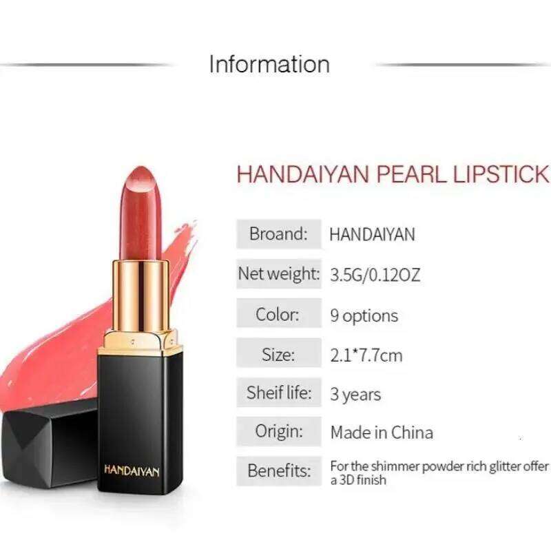 Pearl Changing Metallic 9 Colors Long Lasting Shiny Warm Gold Plated Mermaid Maggie Women Lipstick W260311