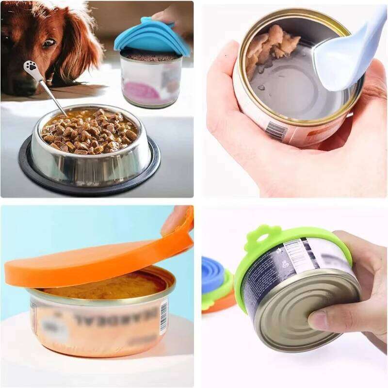 Reusable Food and Spoon Portable Dogs Cat Storage Tin Cap Lid Seal Cover Health Supplies Pet Silicone Lids Can 26Y0312