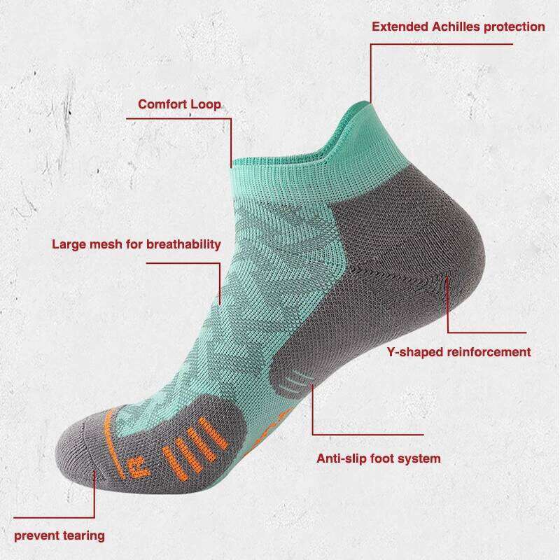 1/2/3Pairs Professional Marathon Running Sock Outdoor Sports Fitness Thickened Cushioned Short Tube Low Cut Boat Ankle Socks Z260312