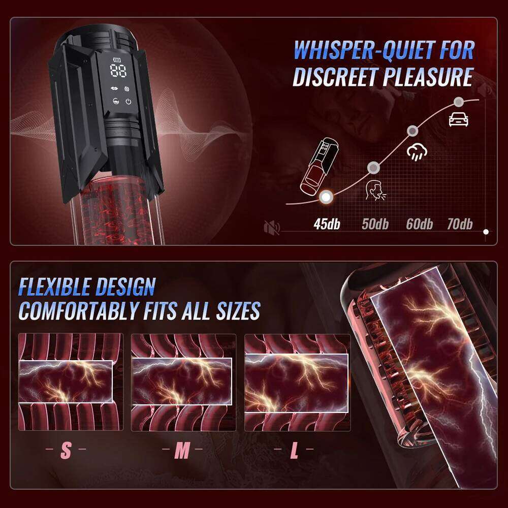 Male for Men with Upgrade Vacuum Pump & 7 Thrusting Rotating Vibrating Sucking Licking LCD Adult Mens Sex Toys Z260312