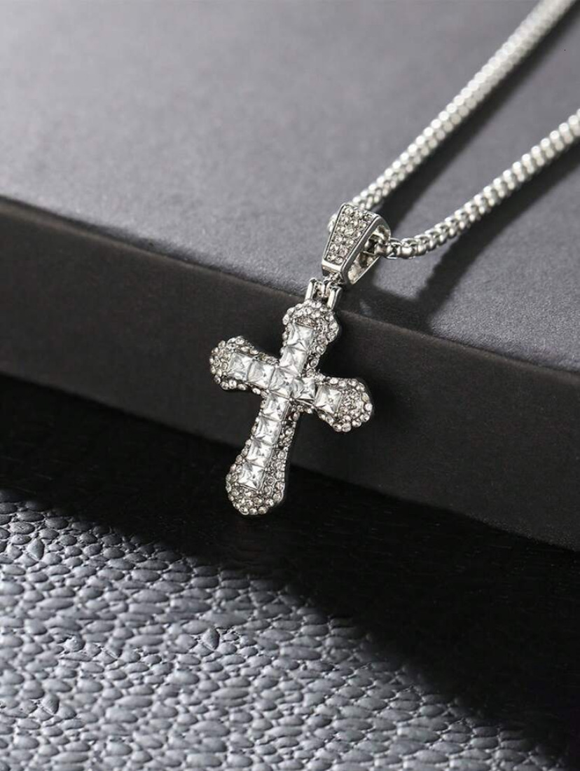 Luxury Brand Designer Jewelry New Style Cross Pendant Necklace With Diamonds, Autumn And Winter Long Sweater Chain, Street Hip-Hop Necklace Wholesale - view 7
