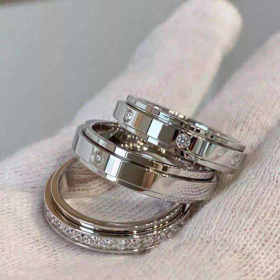 ZAKOL Single Row Square Zircon Rotating Ring for Women Shiny Crystal CZ Starry Couple Rings Aesthetic Creative Jewelry Gift H260312