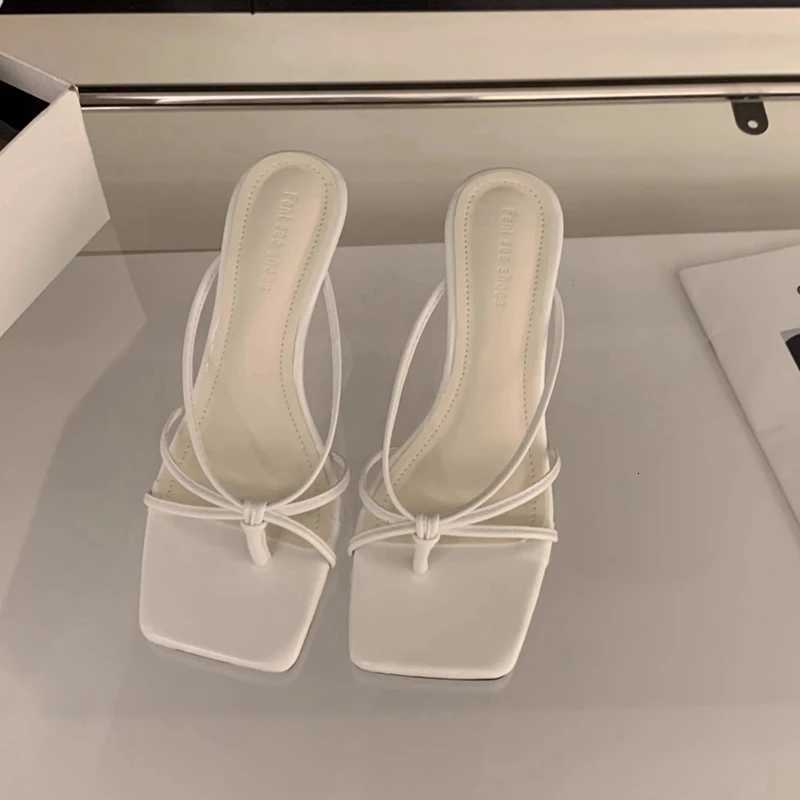 SUOJIALUN Summer New Women Slipper Fashion Narrow Band Ladies Elegant Sandal High Weadge Heel Outdoor Elegant Slides K260312