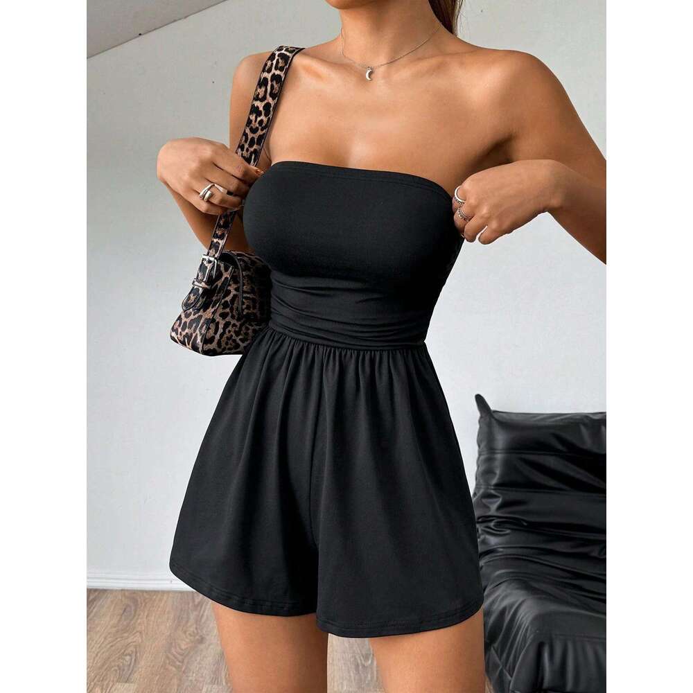 Foreign trade cross-border European and American leopard print fashion jumpsuit, summer new holiday women's clothing