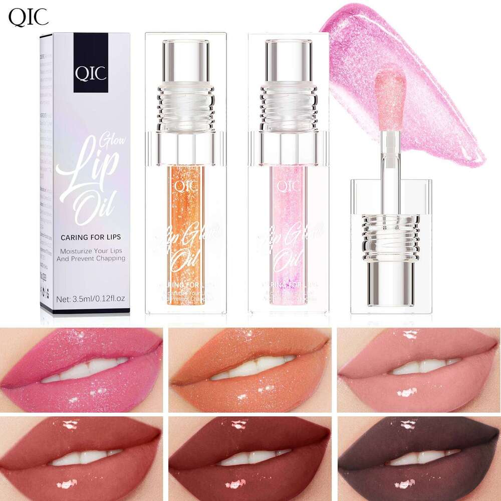 Hydrating Crystal Lip Oil - Plumping & Moisturizing Gloss with Tinted Shades for All Skin Types W260311