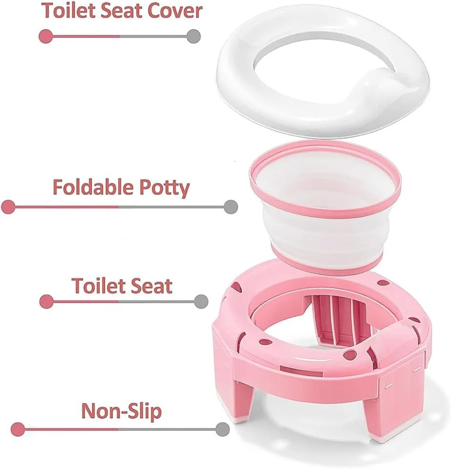 3 in 1 Baby Toilet Seat Children Foldable Travel Potty With Bags Training Suitable for boys and girls 260311