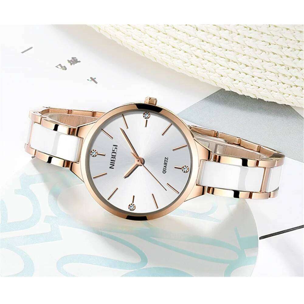 NIBOSI Quartz Top Brand Luxury Fashion Ceramic Strap Women Watches Waterproof Ladies Wristwatch Relogio Feminino