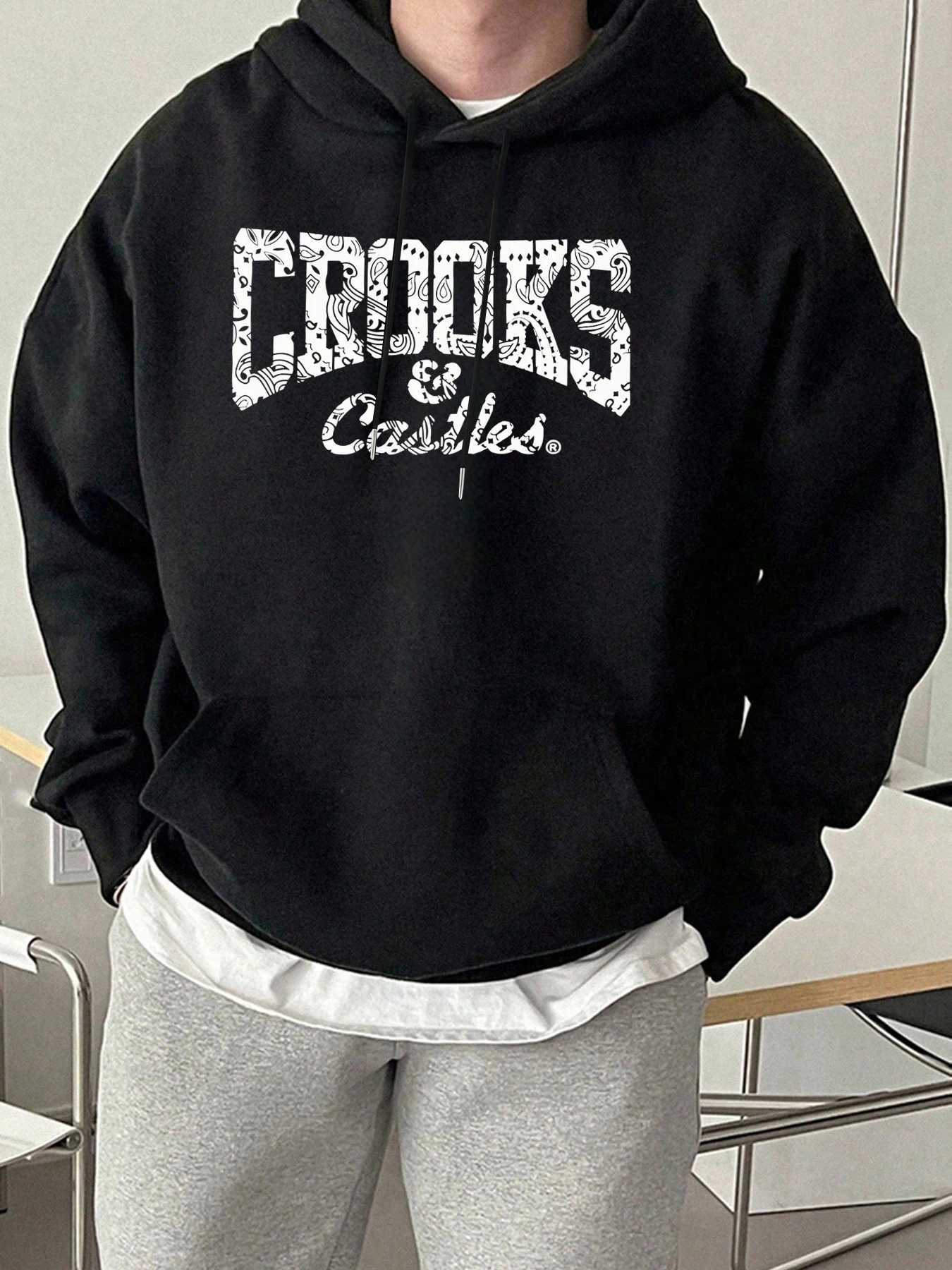 Crooks Castles Fleece Warm Hoodies Male Comfy Casual TraCKsuit Soft AutumnUnisex CloTHing Sports Oversized Sweatshirts M260312