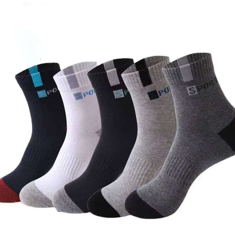 5 Pairs Bamboo Fiber Autumn Winter Men Cotton Sports Sock Breathable Deodorant Business Socks Z260312