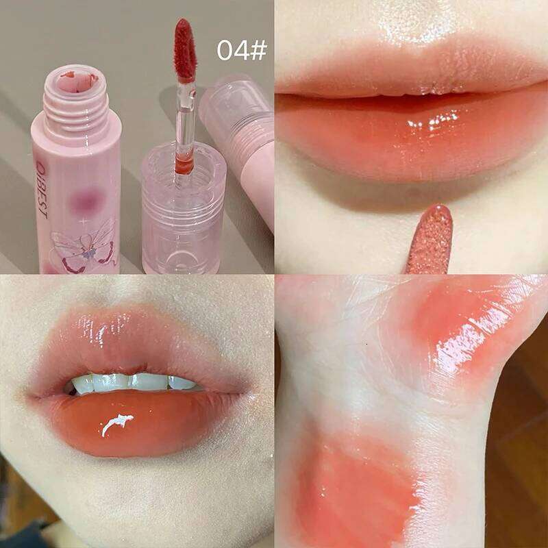 QIBEST Watery Gloss Hydrating Glossy Mirror Glaze Non-Stick Cup Long Lasting Tint Moisturizing Lip Stain Makeup W260311