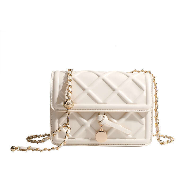 CHARHP&KEJNT Official Genuine Quilted Embossed Chain Small Square Versatile Shoulder Trendy Crossbody Bag for Women