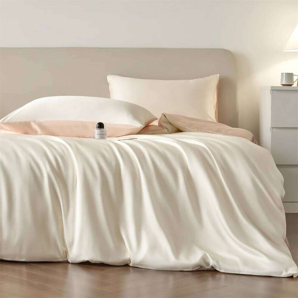 100% Bedding Luxurious High Quality Natural Silk Duvet Cover Pillowcase Single Doube Queen Size Bed Sheet Set H260312