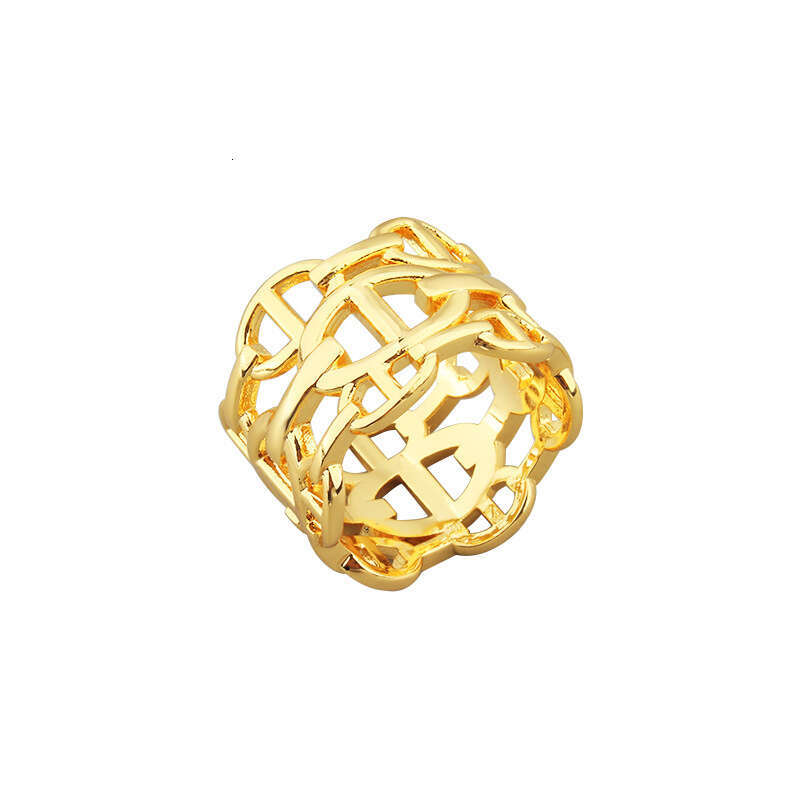 Women Jewelry Ring Band Rings European American Trendy Three-Layer Hollow Pig Nose Couple Bracelet Ring