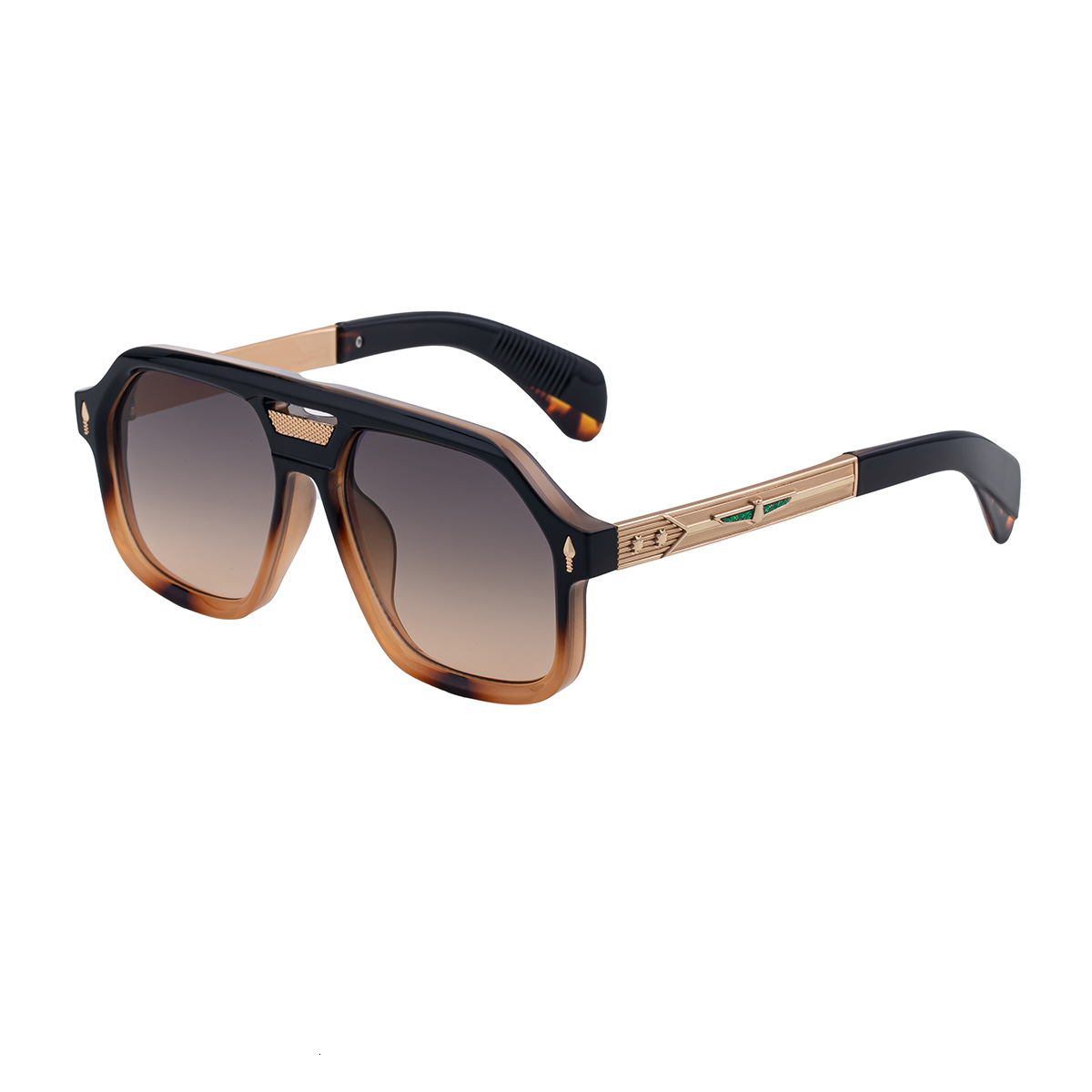 2026 New Fashion Square Frame Polarized Retro Double-Beam Outdoor Sun Protection Sunglasses for Men,