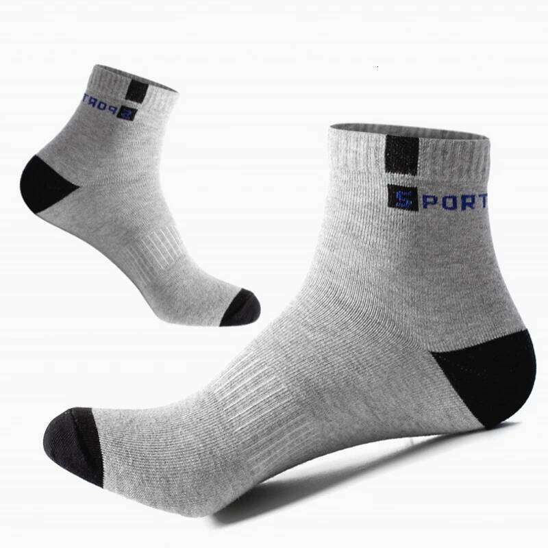 5Pairs Winter Bamboo Fiber Men's Cotton Letter Sports Sock Breathable Deodorant Business Socks Size 37-45 Sox Z260312
