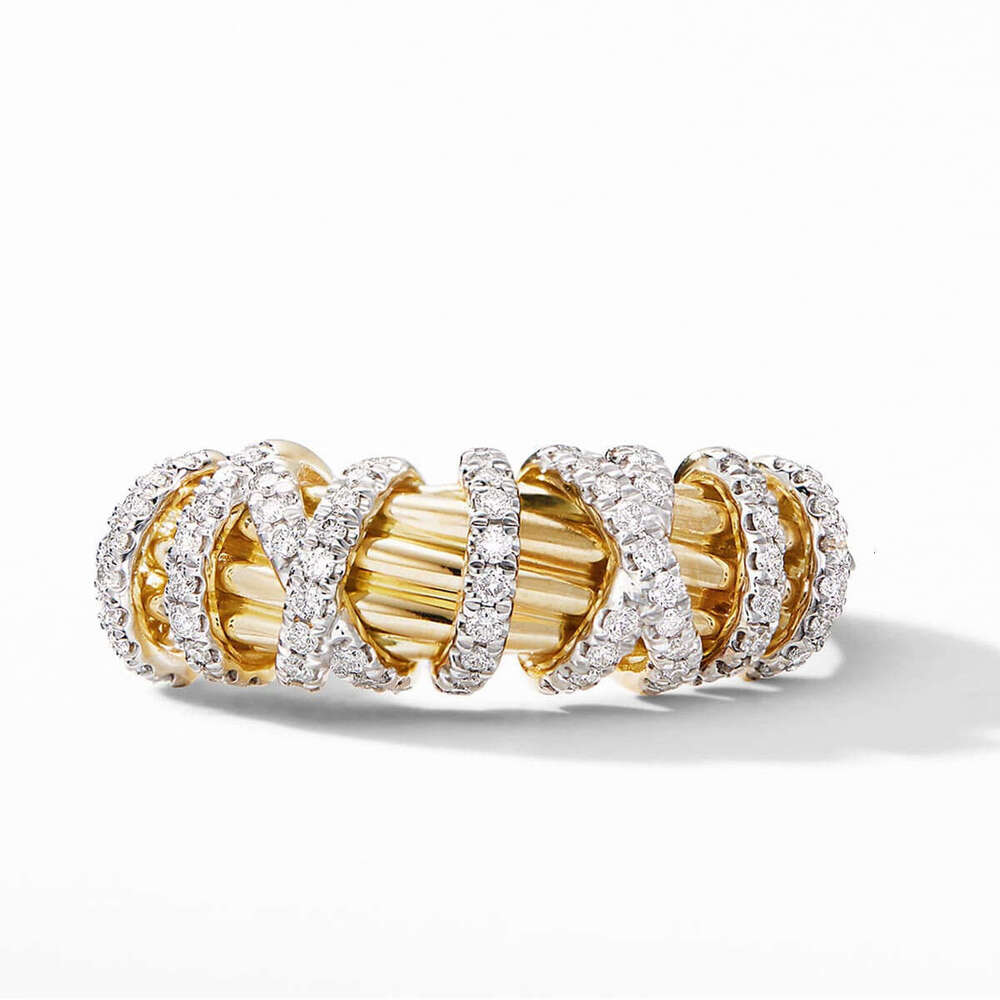 Designer Rings for Women European American Style Geometric Line Crystal Women's Ring Fashion Simple Alloy Ring with Small Diamonds