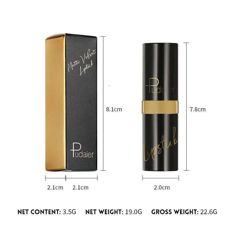 Pudaier Velvet Matte Lipstick - 10 Vibrant Colors, Moisturizing & Waterproof, Long-Lasting Nude Perfect Everyday Gift W260311