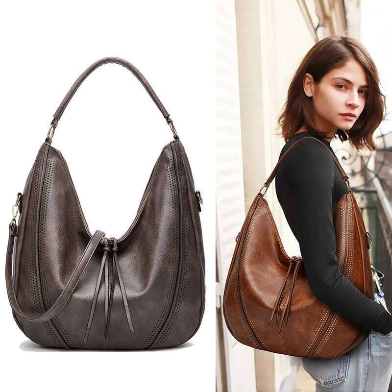 Retro Style Bags for Women 2025 New Luxury Pu Leather High-Capacity Shoulder European American Fashion Women's Tote Bag A229