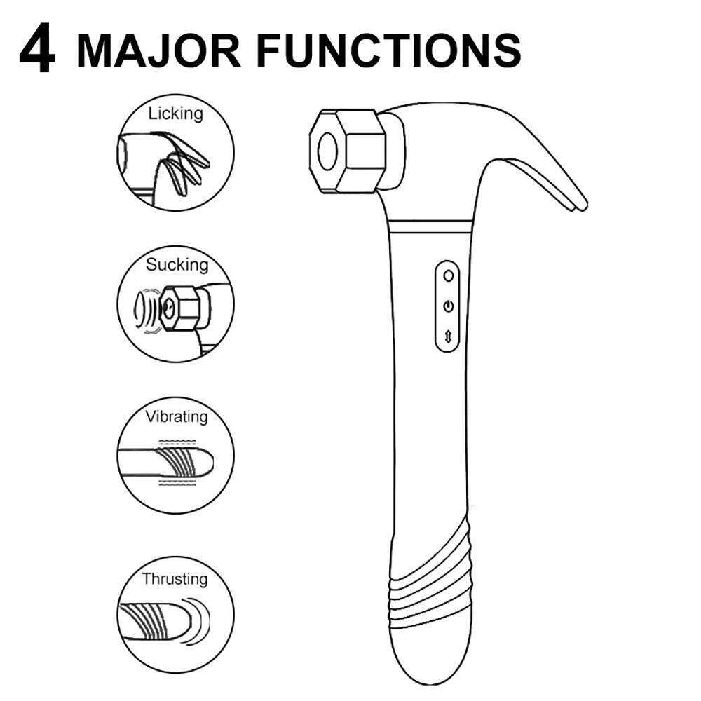 Hammer Vibrator Multifunctional Sex Machine G Spot Stimulation Telescopic Dildo Vaginal Massage Clit Sucking Female Masturbator Z260312