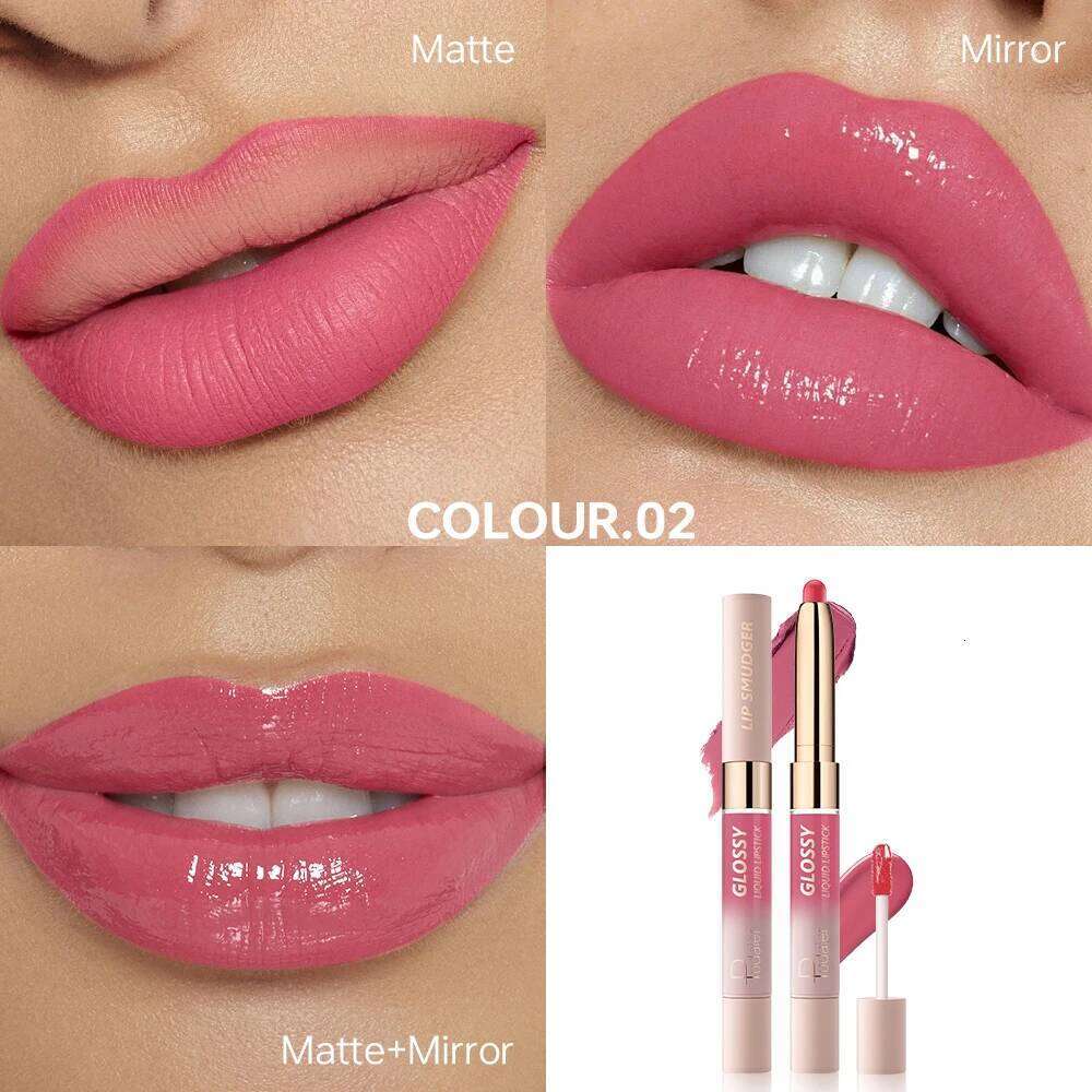 Double-ended lip gloss, moisturizing hydrating, long-lasting colorfast, with a dual effect of matte and glossy finishes. W260311