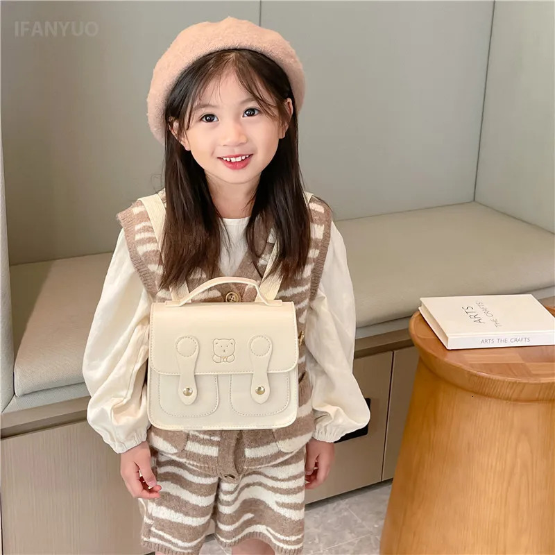 Childrens Leather Backpacks Autumn Korean Handbags for Students Boys Girls casual Kindergarten Baby Simple Backpack 260311