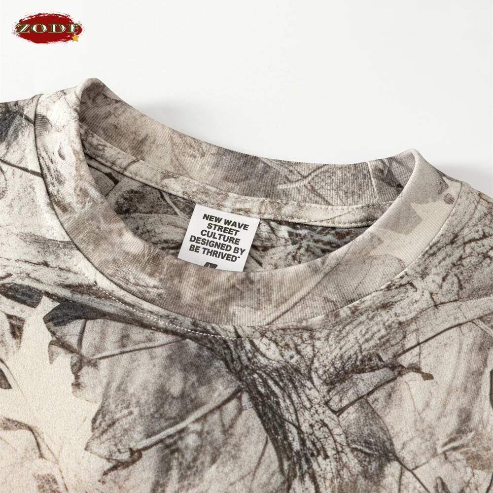 ZODF Trendy 2026 Summer Man Camouflage Printing T-Shirts Unisex High Street 240gsm Sport Quick Dry T Shirt Streetwears HY1176