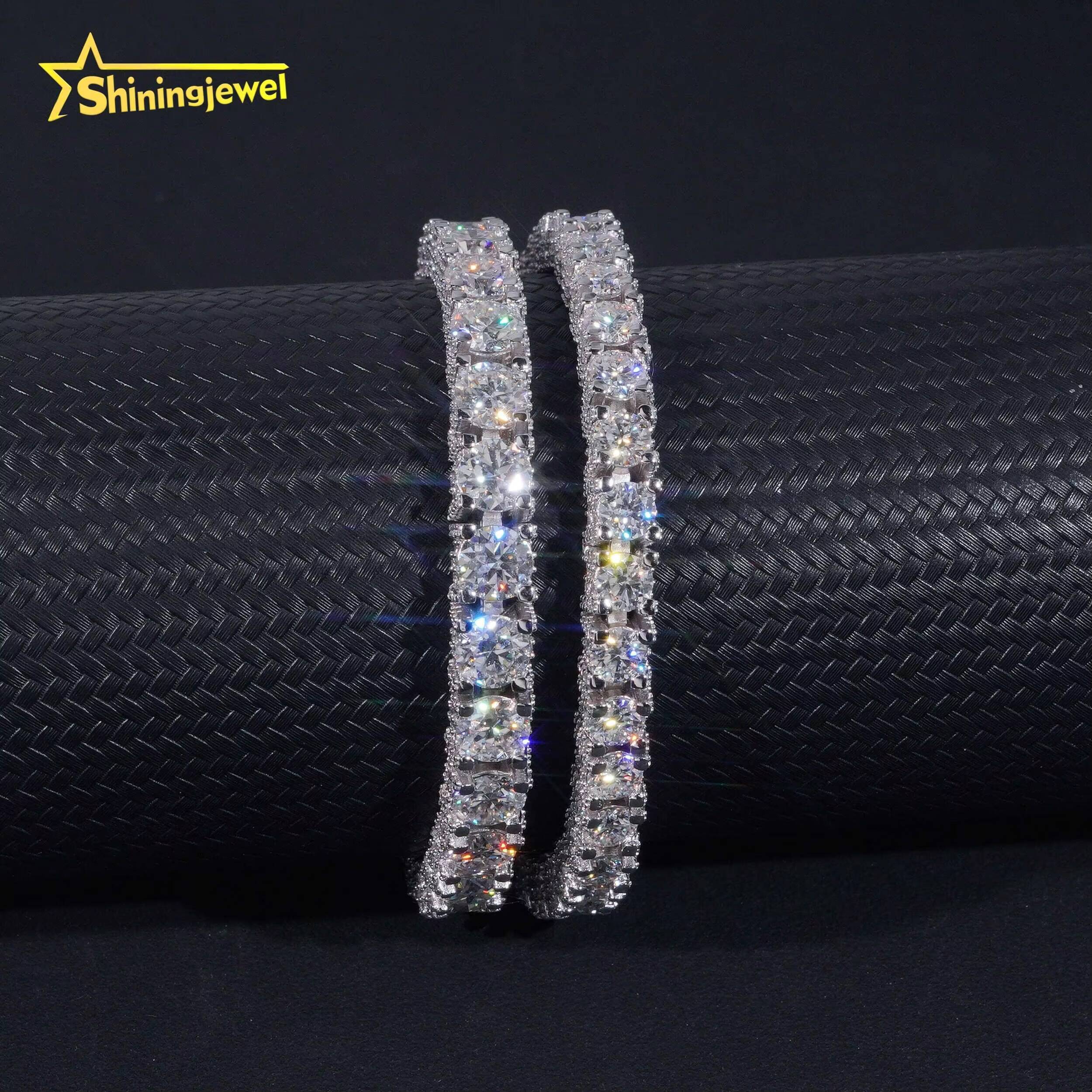 Street Hip Hop 5mm 65mm Moissanite 925 Sterling Silver Table Tennis Necklace for Men for Boyfriends Gift