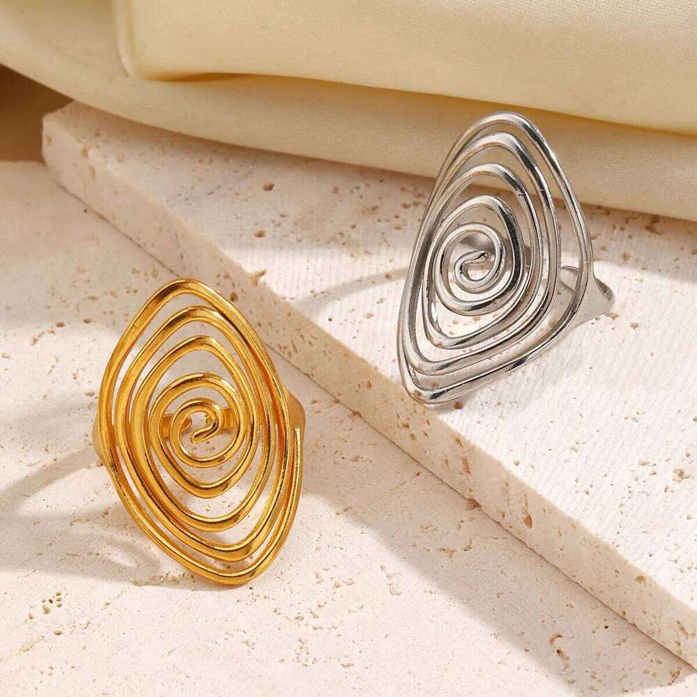 LATS Creaive Stainless Steel Spiral Ring for Women Man Minimalist Irregular Twisted Swirl Rings Fashion Jewelry Unique Gifts H260312