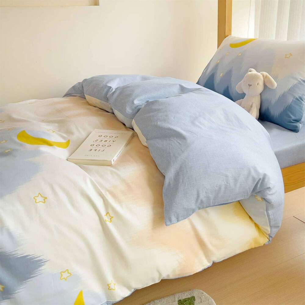 K pop Style Back-to-School Pink Bedding Set Twin Full Queen Size Girls Floral Bed Flat Sheet Pillowcase Kawaii Home Textile H260312