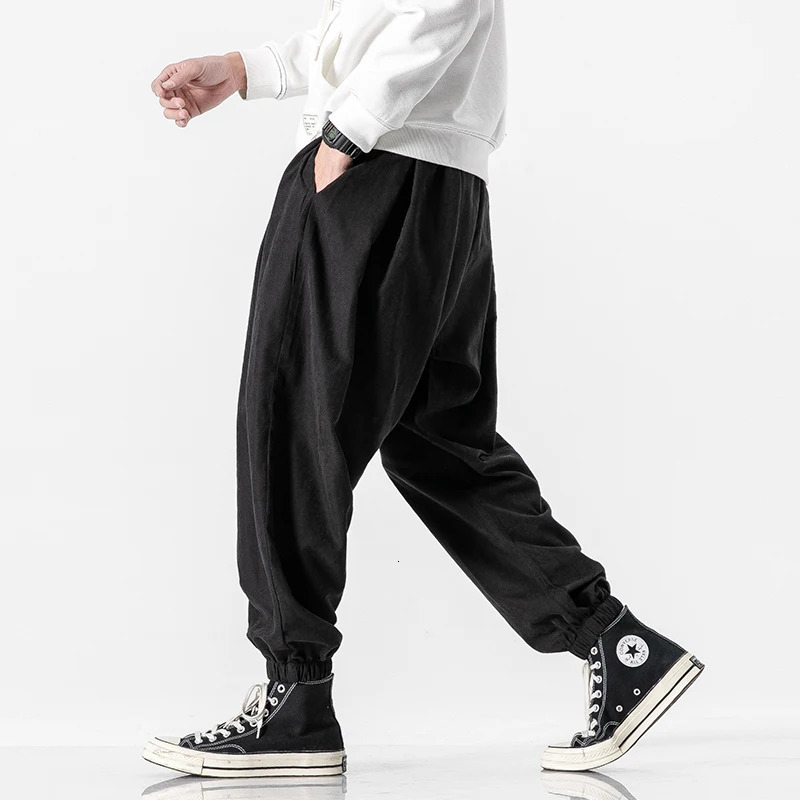 Autumn Mens Black Pants Hip Hop Streetwear Fashion Jogger Harem Trousers Man Casual Sweatpants Male Pants Big Size M 5XL 260311