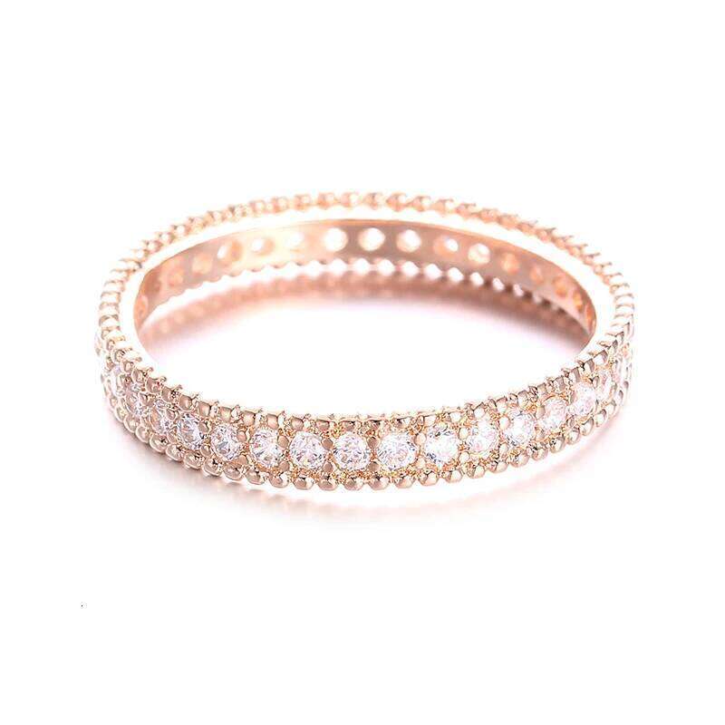 Full Crytal Ring Rose Gold color Simple Classic Wedding & Engagement Rings for Women Made With AAA CZ CC197 H260312