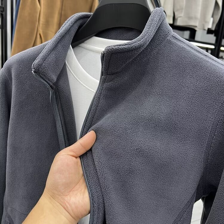 Teenage Men's Sweatshirt With Stand-up Collar Zip-up Cardigan Jacket Autumn And Winter Men's Clothing Designer Hoodie Warm Solid Color Jacke